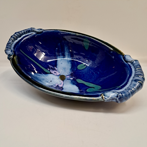 Click to view detail for #250735 Bowl, Oval Biscuit Bowl Cobalt $15